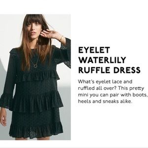 Madewell Black eyelet ruffle dress